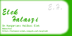 elek halaszi business card